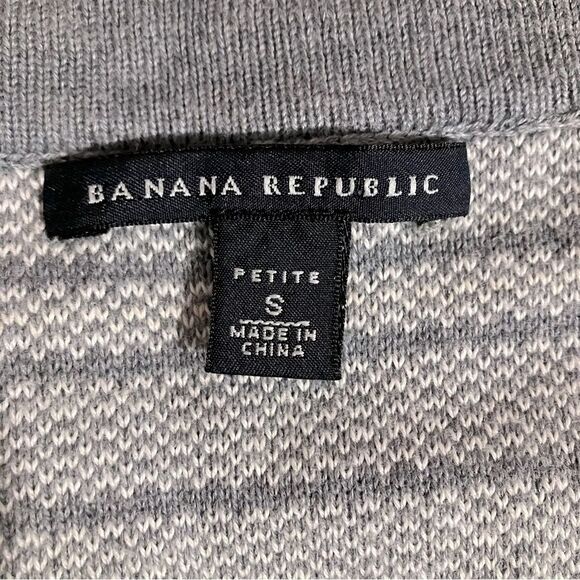 Banana Republic Cardigan Sweater Size Small Petite Grey Striped - Picture 4 of 8